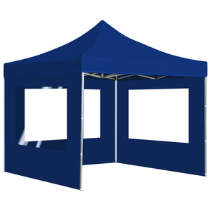 vidaXL Professional Folding Party Tent with Walls Aluminium 2x2 m Blue