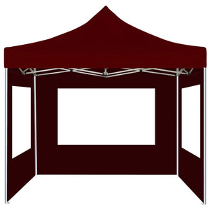 vidaXL Professional Folding Party Tent with Walls Aluminium 2x2 m Bordeaux