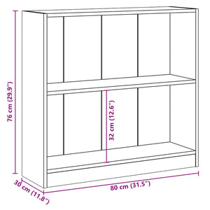 vidaXL Bookshelf Black 80x24x75 cm Engineered Wood