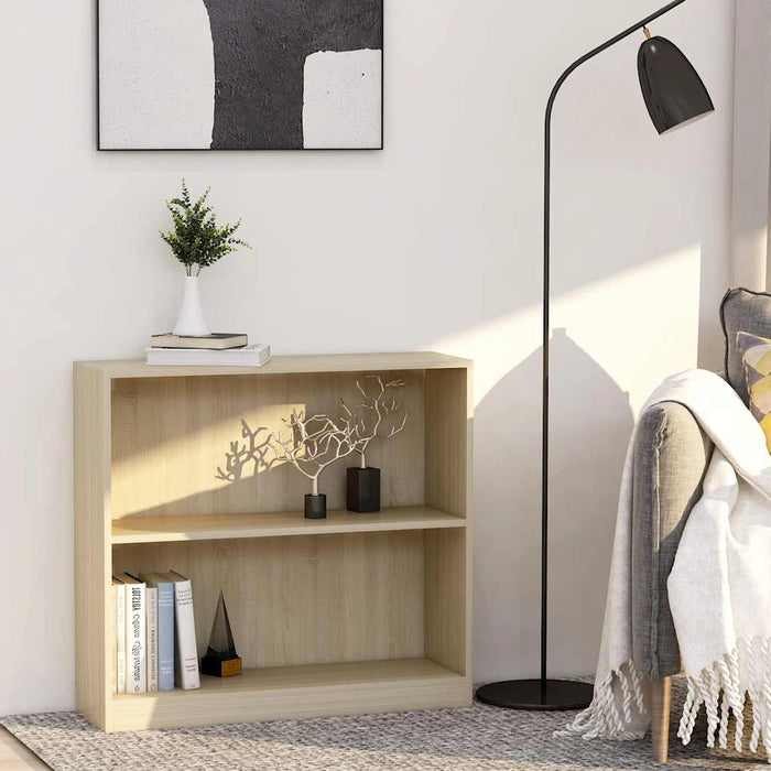 vidaXL Bookshelf Sonoma Oak 80x24x75 cm Engineered Wood