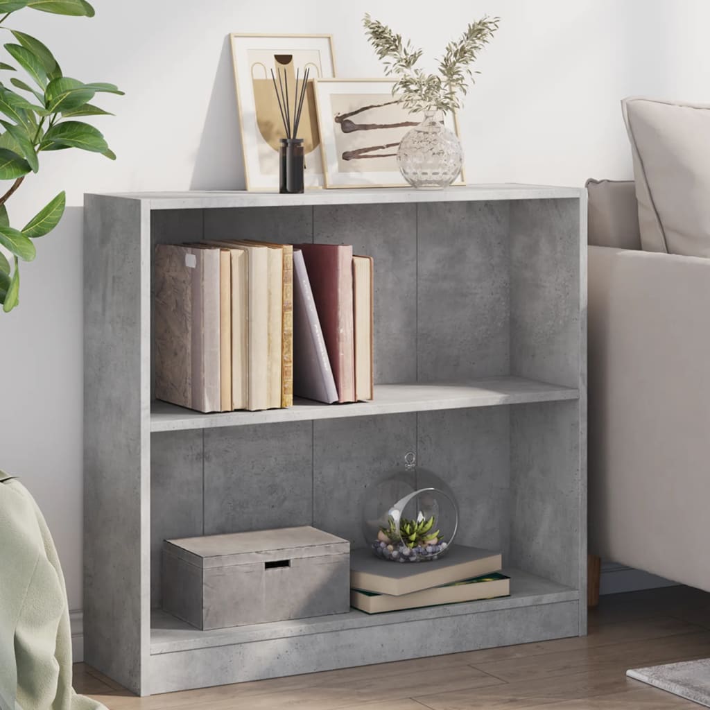 vidaXL Bookshelf Concrete Grey 80x24x75 cm Engineered Wood