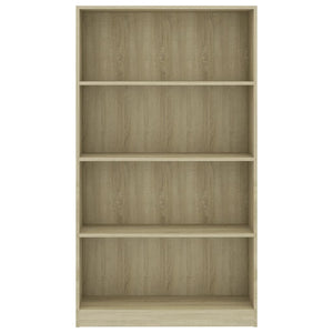 vidaXL 4-Tier Book Cabinet Sonoma Oak 80x24x142 cm Engineered Wood