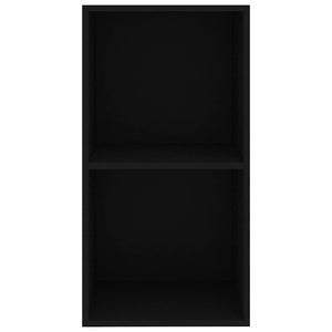 vidaXL 2-Tier Book Cabinet Black 40x30x76.5 cm Engineered Wood