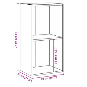 vidaXL 2-Tier Book Cabinet Sonoma Oak 40x30x76.5 cm Engineered Wood