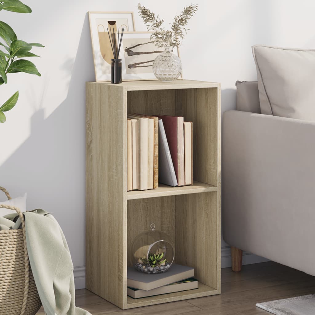 vidaXL 2-Tier Book Cabinet Sonoma Oak 40x30x76.5 cm Engineered Wood