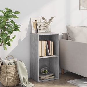 vidaXL 2-Tier Book Cabinet Concrete Grey 40x30x76.5 cm Engineered Wood