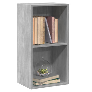 vidaXL 2-Tier Book Cabinet Concrete Grey 40x30x76.5 cm Engineered Wood