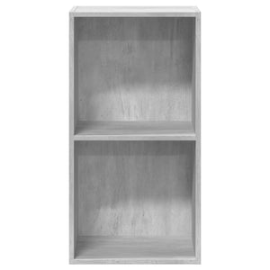 vidaXL 2-Tier Book Cabinet Concrete Grey 40x30x76.5 cm Engineered Wood