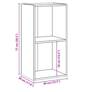 vidaXL 2-Tier Book Cabinet Concrete Grey 40x30x76.5 cm Engineered Wood