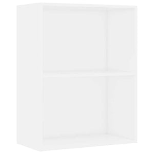 vidaXL 2-Tier Book Cabinet White 60x30x76.5 cm Engineered Wood