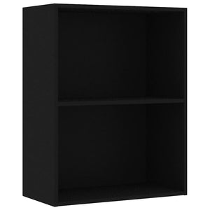 vidaXL 2-Tier Book Cabinet Black 60x30x76.5 cm Engineered Wood