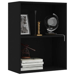 vidaXL 2-Tier Book Cabinet Black 60x30x76.5 cm Engineered Wood