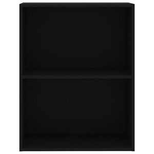 vidaXL 2-Tier Book Cabinet Black 60x30x76.5 cm Engineered Wood