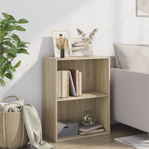 vidaXL 2-Tier Book Cabinet Sonoma Oak 60x30x76.5 cm Engineered Wood