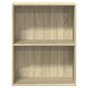 vidaXL 2-Tier Book Cabinet Sonoma Oak 60x30x76.5 cm Engineered Wood