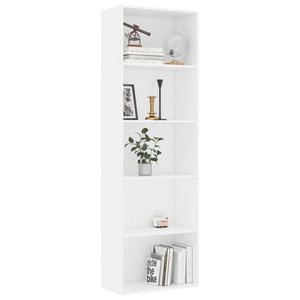 vidaXL 5-Tier Book Cabinet White 60x30x189 cm Engineered Wood