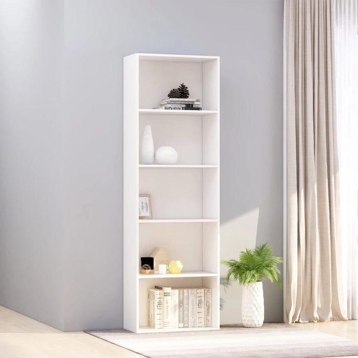 vidaXL 5-Tier Book Cabinet White 60x30x189 cm Engineered Wood