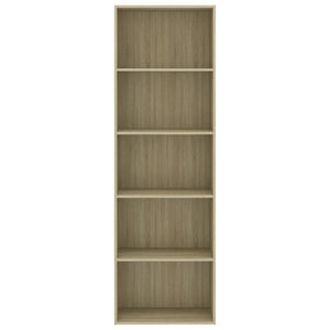 vidaXL 5-Tier Book Cabinet Sonoma Oak 60x30x189 cm Engineered Wood
