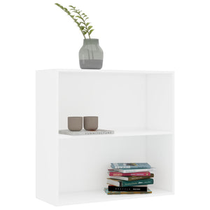 vidaXL 2-Tier Book Cabinet White 80x30x76.5 cm Engineered Wood