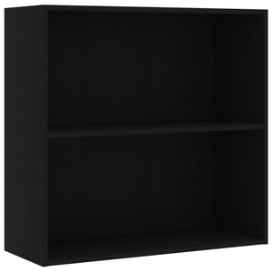 vidaXL 2-Tier Book Cabinet Black 80x30x76.5 cm Engineered Wood