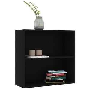 vidaXL 2-Tier Book Cabinet Black 80x30x76.5 cm Engineered Wood