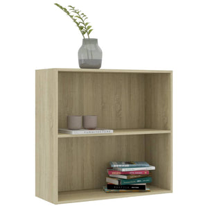 vidaXL 2-Tier Book Cabinet Sonoma Oak 80x30x76.5 cm Engineered Wood