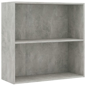 vidaXL 2-Tier Book Cabinet Concrete Grey 80x30x76.5 cm Engineered Wood