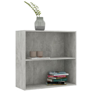 vidaXL 2-Tier Book Cabinet Concrete Grey 80x30x76.5 cm Engineered Wood