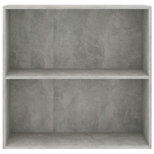 vidaXL 2-Tier Book Cabinet Concrete Grey 80x30x76.5 cm Engineered Wood