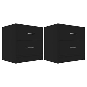 vidaXL Bedside Cabinets 2 pcs Black 40x30x40 cm Engineered Wood