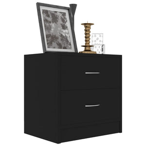 vidaXL Bedside Cabinets 2 pcs Black 40x30x40 cm Engineered Wood