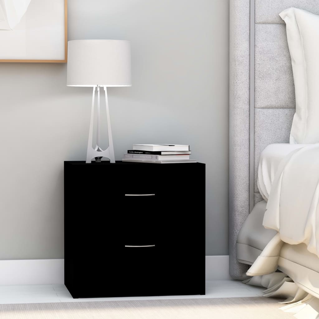 vidaXL Bedside Cabinets 2 pcs Black 40x30x40 cm Engineered Wood