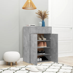 vidaXL Shoe Cabinet Concrete Grey 60x35x84 cm Engineered Wood