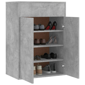 vidaXL Shoe Cabinet Concrete Grey 60x35x84 cm Engineered Wood