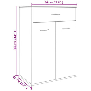 vidaXL Shoe Cabinet Concrete Grey 60x35x84 cm Engineered Wood