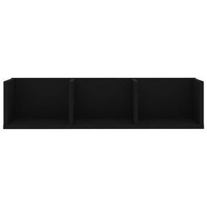 vidaXL CD Wall Shelf Black 75x18x18 cm Engineered Wood