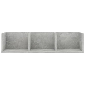 vidaXL CD Wall Shelf Concrete Grey 75x18x18 cm Engineered Wood