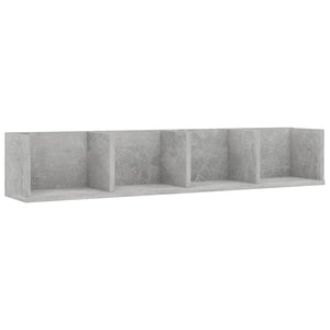 vidaXL CD Wall Shelf Concrete Grey 100x18x18 cm Engineered Wood