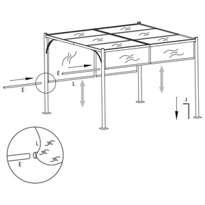 vidaXL Garden Pergola with Retractable Roof 3x3 m Anthracite