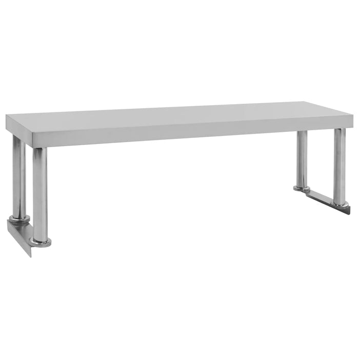 vidaXL Work Table Overshelf 120x30x35 cm Stainless Steel