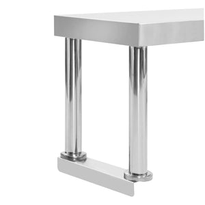 vidaXL Work Table Overshelf 120x30x35 cm Stainless Steel