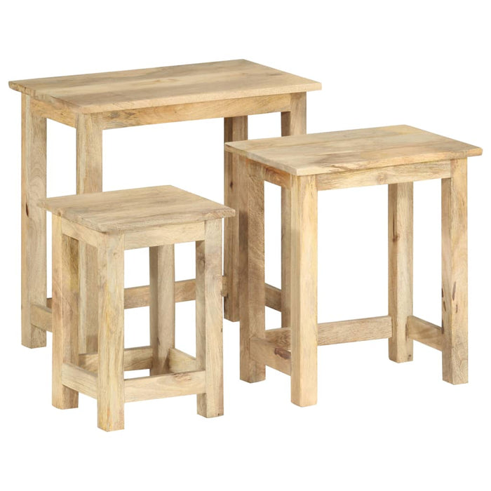 vidaXL Nesting Tables 3 pcs Solid Mango Wood