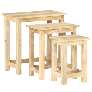 vidaXL Nesting Tables 3 pcs Solid Mango Wood