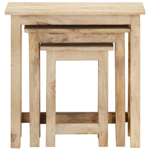 vidaXL Nesting Tables 3 pcs Solid Mango Wood