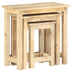 vidaXL Nesting Tables 3 pcs Solid Mango Wood