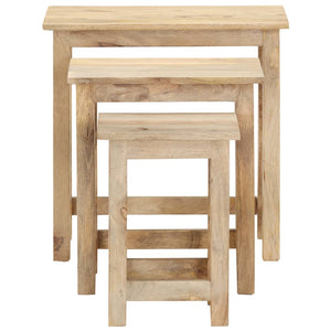 vidaXL Nesting Tables 3 pcs Solid Mango Wood