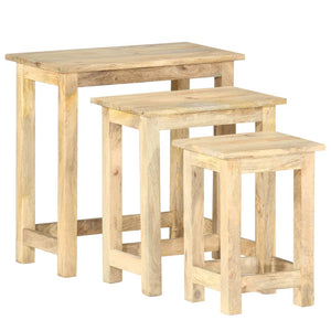 vidaXL Nesting Tables 3 pcs Solid Mango Wood