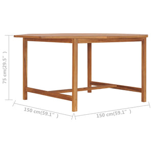 vidaXL Garden Table 150x150x75 cm Solid Teak Wood