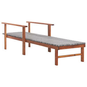 vidaXL Sun Lounger Poly Rattan and Solid Acacia Wood Grey