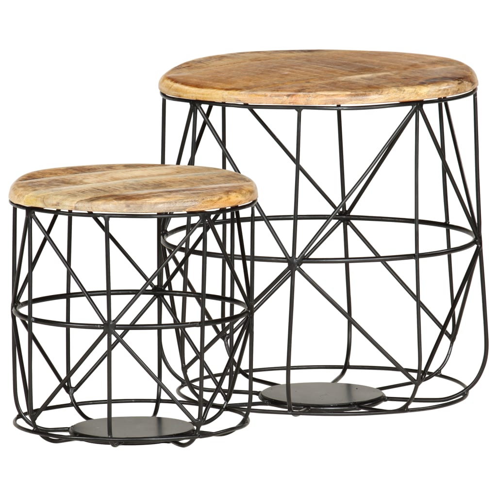 vidaXL Coffee Tables 2 pcs Solid Mango Wood